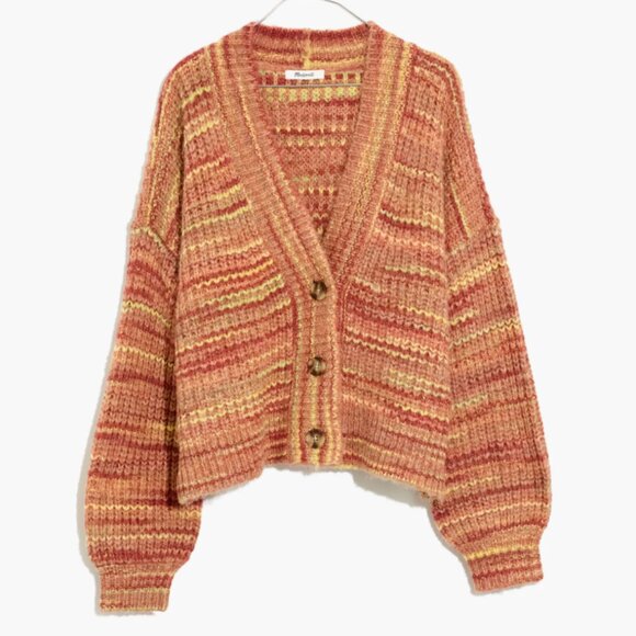 Madewell Space-Dyed Waller Crop Cardigan Sweater - Picture 3 of 9